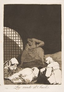 Tafel 34 aus Los Caprichos: Der Schlaf übermannt sie von Francisco de Goya