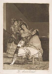 Tafel 35 aus Los Caprichos: Sie schert ihn, 1799