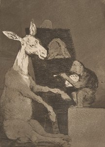 Platte 41 aus Los Caprichos: Weder mehr noch weniger Ni mas ni menos, 1799 von Francisco de Goya