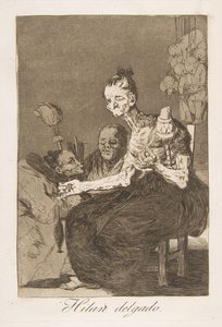 Platte 44 aus Los Caprichos: Sie spinnen fein von Francisco de Goya