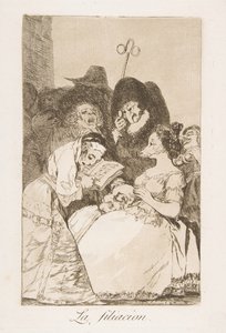 Platte 57 aus Los Caprichos: Die Abstammung, 1799 von Francisco de Goya