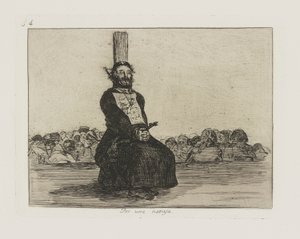 Wegen eines Messers, Tafel 34 aus der Serie Los desastres de la guerra (Die Schrecken des Krieges) von Francisco de Goya