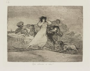 Was ist das für ein Aufruhr?, pl. 65 aus der Serie Die Schrecken des Krieges von Francisco de Goya