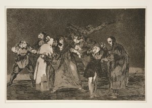 Sanan cuchilladas mas no malas palabras (Wunden heilen schneller als hastige Worte), Platte 16 aus der Serie Los proverbios von Francisco de Goya