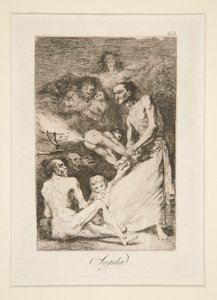Sopla (Blasen), Tafel 69 aus der Serie Los caprichos
