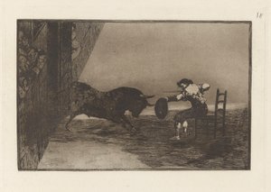 Temeridad de Martincho en la plaza de Zaragoza (Der Mut von Martincho in der Arena von Saragossa), Tafel 18 aus La tauromaquia von Francisco de Goya