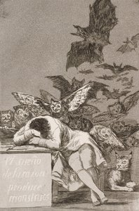 Der Schlaf der Vernunft gebiert Ungeheuer (Nr. 43), aus Los Caprichos