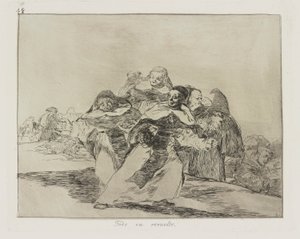 Todo va revuelto. (Alles ist durcheinander.), pl. 42 aus der Serie Los desastres de la guerra (Die Schrecken des Krieges) von Francisco de Goya