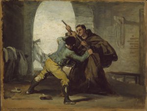 Bruder Pedro entreißt El Maragato die Waffe, ca. 1806 von Francisco de Goya