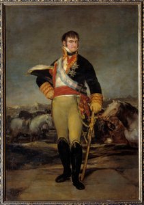 Porträt von König Ferdinand VII (1784-1833) in Militäruniform in einem Lager. Gemälde von Francisco de Goya y Lucientes (1746-1828). 19. Jahrhundert. Madrid, Prado Museum