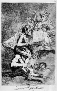 Glaubensbekenntnis, Hexenszene mit Elfen von Goya, Ende 18. Jahrhundert von Francisco de Goya