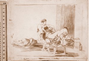 Die Schrecken des Krieges: Auf dem Friedhof (Vorzeichnung) von Francisco de Goya