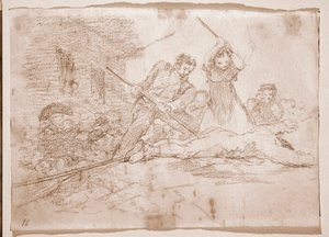 Die Katastrophen des Krieges: Pöbel (Vorzeichnung) von Francisco de Goya