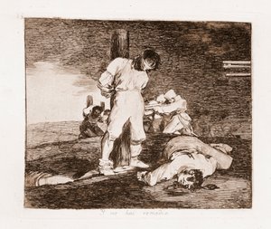 Die Schrecken des Krieges: Es gibt keine Hoffnung (Radierung nach der vorbereitenden Zeichnung) von Francisco de Goya