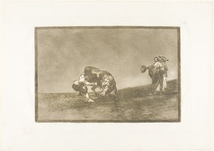Der gleiche Mann wirft einen Stier in der Arena von Madrid, Platte 16 aus Die Kunst des Stierkampfs von Francisco Jose de Goya y Lucientes