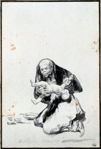 Die böse Frau (Mala mujer). Die böse Frau. Anthropophagie-Szene, eine Hexe verschlingt ein Kind