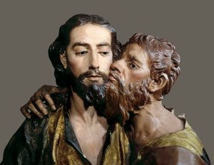 Verhaftung oder Kuss des Judas. Skulptur von Francisco Salzillo (1707-1783)