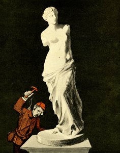 Ein ungebildeter Engländer meißelt an der Venus von Milo, 1903