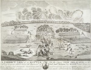 Eine korrekte Ansicht der Schlacht in der Nähe der Stadt New Orleans
