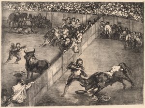 Stierkampf in einem geteilten Ring