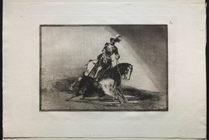 Stierkämpfe: Karl V. spießt einen Stier auf von Francisco de Goya