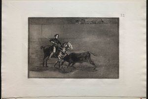 Stierkämpfe: Der männliche Mut des berühmten Pajuelera im (Ring) in Saragossa von Francisco de Goya
