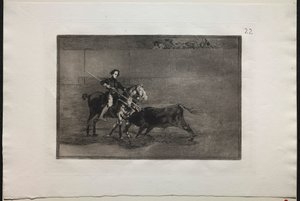 Stierkämpfe: Männlicher Mut der berühmten Pajuelera im Ring von Saragossa, 1876 von Francisco de Goya
