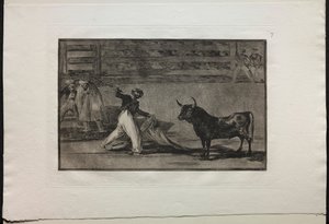 Stierkämpfe: Ursprung der Harpunen oder Banderillas, 1876 von Francisco de Goya