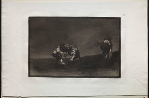 Stierkämpfe: Derselbe Mann wirft einen Stier im Ring in Madrid von Francisco de Goya