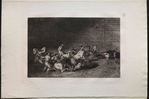 Stierkämpfe: Zwei Teams von Picadors nacheinander von einem einzigen Stier geworfen, 1876
