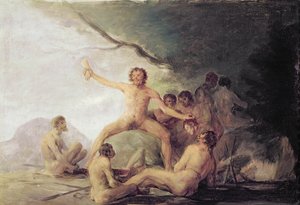 Kannibalen genießen menschliche Überreste, ca. 1800-08