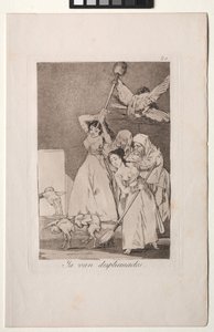 Caprichos: Da gehen sie gerupft von Francisco de Goya