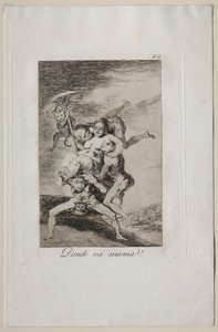 Caprichos: Wohin geht Mutter? von Francisco de Goya