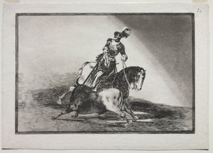 Karl V. spießt einen Stier in der Arena von Valladolid auf