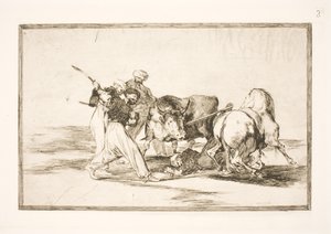 Die Mauren, die sich in Spanien niederließen und den Aberglauben des Korans aufgaben, eigneten sich diese Kunst an, einen Stier auf der Ebene zu jagen und zu spießen