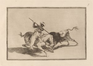 Der mutige Maure Gazul ist der erste, der Stiere nach den Regeln mit der Lanze bekämpft von Francisco de Goya