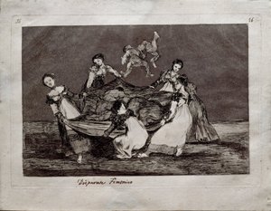 Weiblicher Wahnsinn aus der Serie Los Disparates, 1815-1819