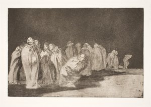 Die Männer in Säcken (Es verbirgt sich etwas unter dem Sacktuch / Man kann einen Mann nicht nach seiner Kleidung beurteilen) von Francisco de Goya