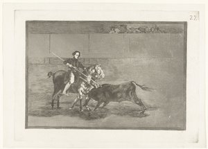Pajuelera in der Arena von Zaragoza (La Tauromaquia) von Francisco de Goya