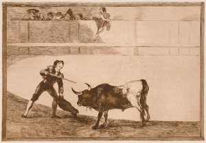 Pedro Romero tötet den stehenden Stier, aus der Serie Tauromaquia von Francisco de Goya