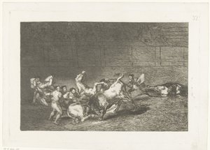 Picador sticht einen Stier mit einer Lanze von Francisco de Goya