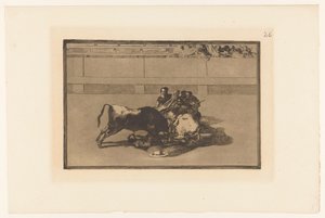 Picador von seinem Pferd gefallen von Francisco de Goya