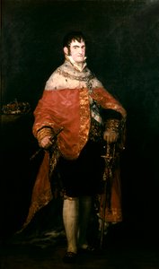 Porträt des Königs von Spanien, Ferdinand VII. (1784-1833) mit seinem königlichen Mantel