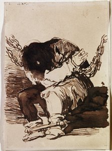 Gefangener in Ketten sitzend von Francisco de Goya