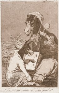 Weiß der Schüler mehr? (Pitääkö oppilaan tietää se paremmin?) von Francisco de Goya