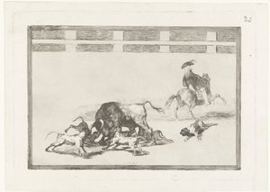 Stier angegriffen von Hunden von Francisco de Goya