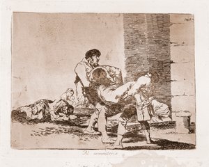 Die Schrecken des Krieges: Auf dem Friedhof (Gravur nach der vorbereitenden Zeichnung) von Francisco de Goya