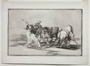Die Mauren siedelten sich in Spanien an, gaben die Aberglauben des Korans auf und nahmen diese Kunst an..., 1815-1816 von Francisco de Goya