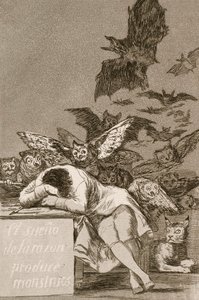 Der Schlaf der Vernunft gebiert Ungeheuer von Francisco Goya
