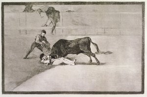 Der unglückliche Tod von Pepe Hillo (Jose Delgado) in der Arena von Madrid am 11. Mai 1801, Platte 33 von 